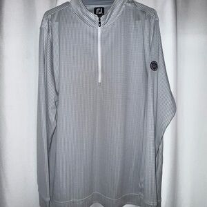 FootJoy Gray Checkered Quarter Zip Pullover